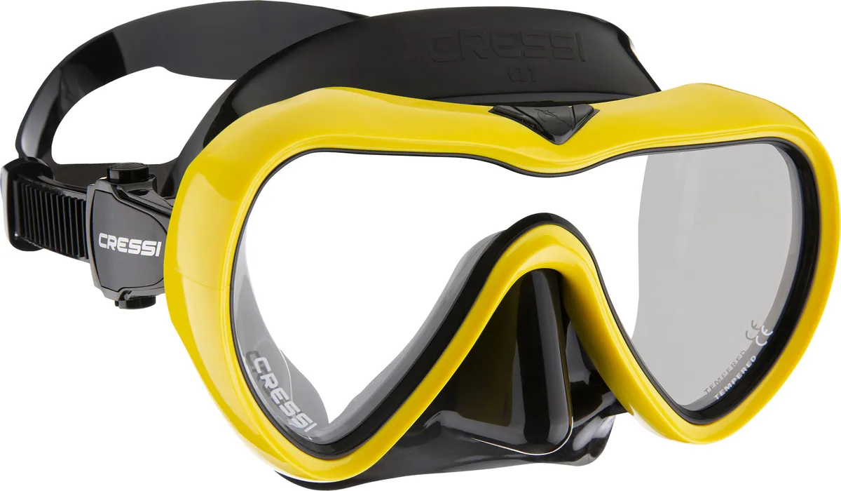 Cressi A1 (black/yellow - anti-fog lens), Tauchmasken