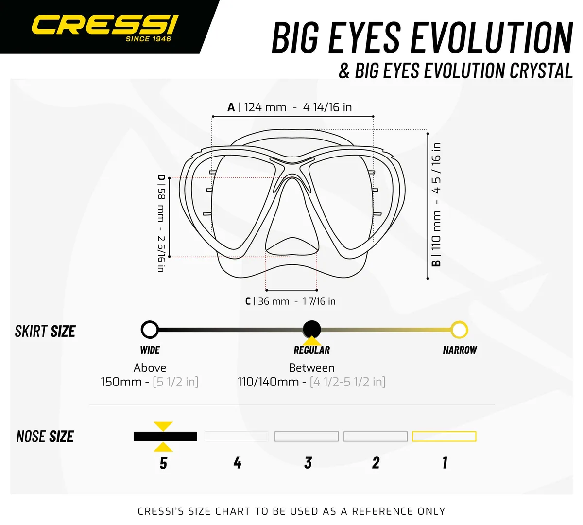 Cressi Big Eyes Evolution Crystal, masques de plongée – vue 6