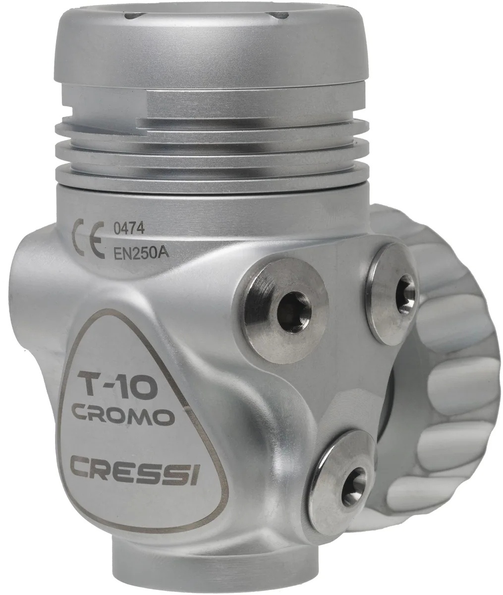 Cressi T10-SC Cromo DIN 1st stage only, botellas de etapa y deco