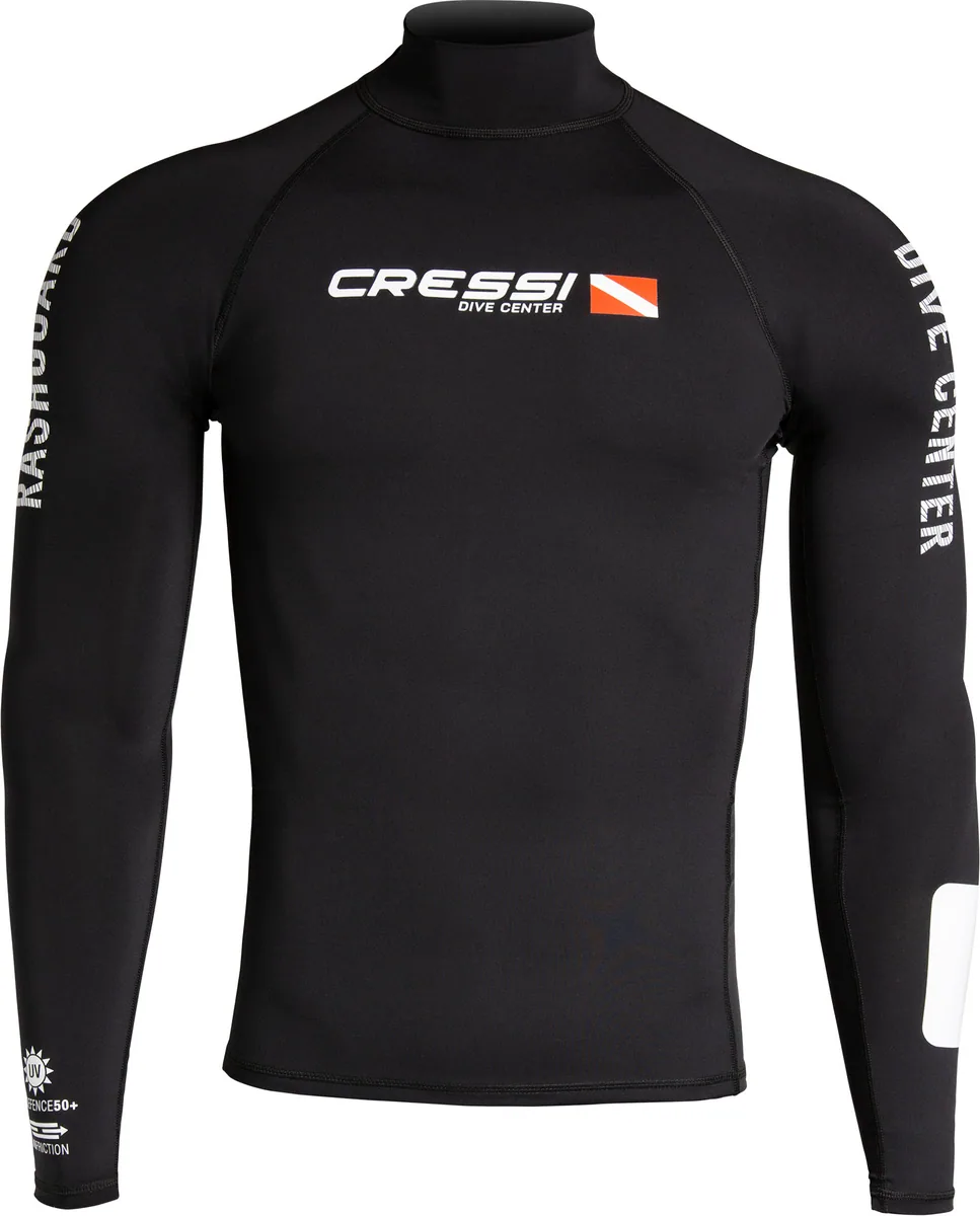 Cressi Rash Guard Long Sleeve Man (black dive center) [S (48), tubos