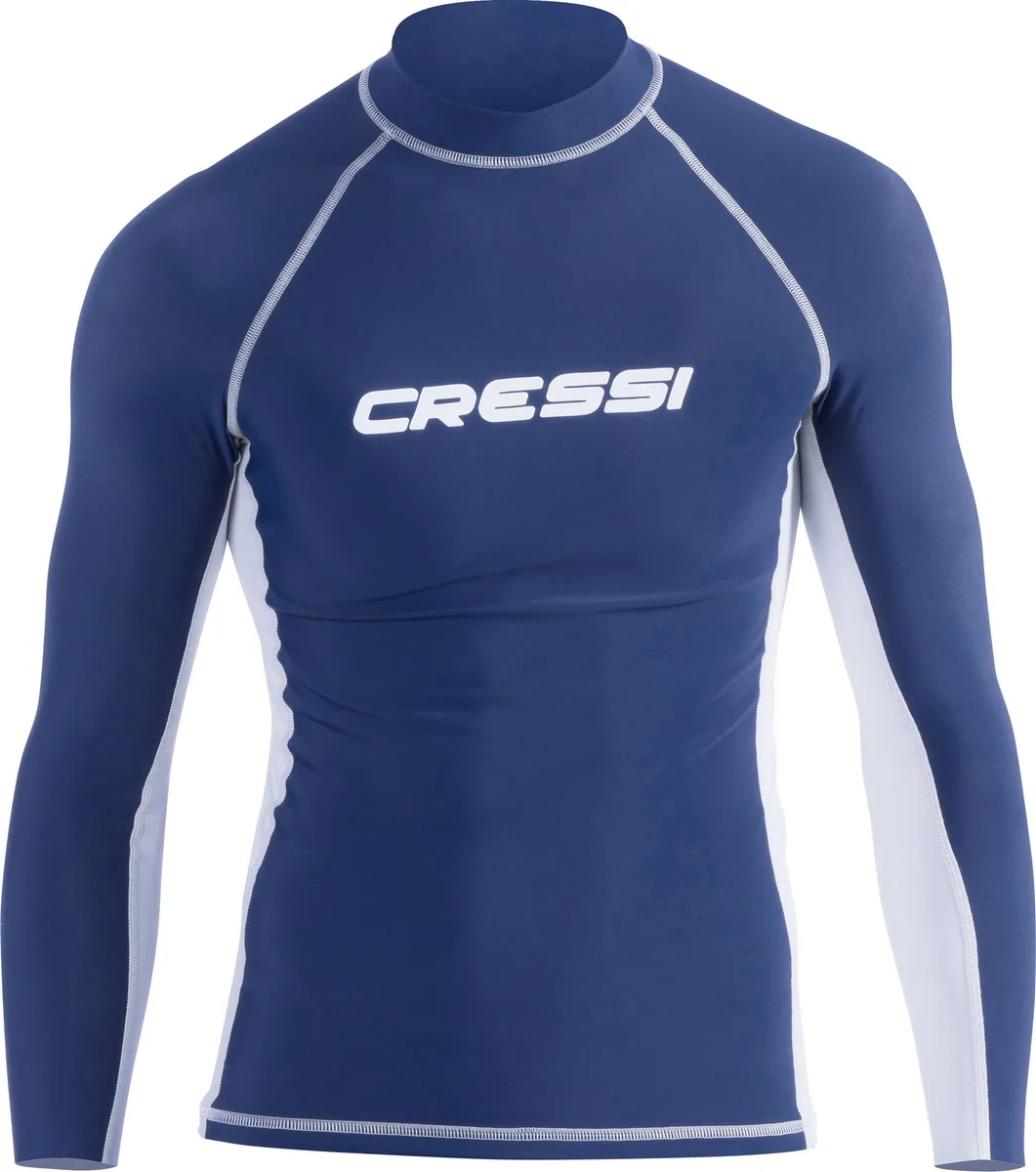 Cressi Rash Guard Long Sleeve Man (blue/white) [XL+, tubos