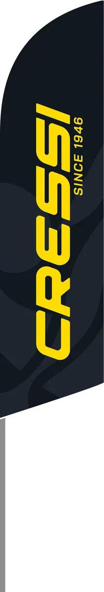 Cressi Wing Flag (black/yellow) [60 x 240 cm], backplate y wing