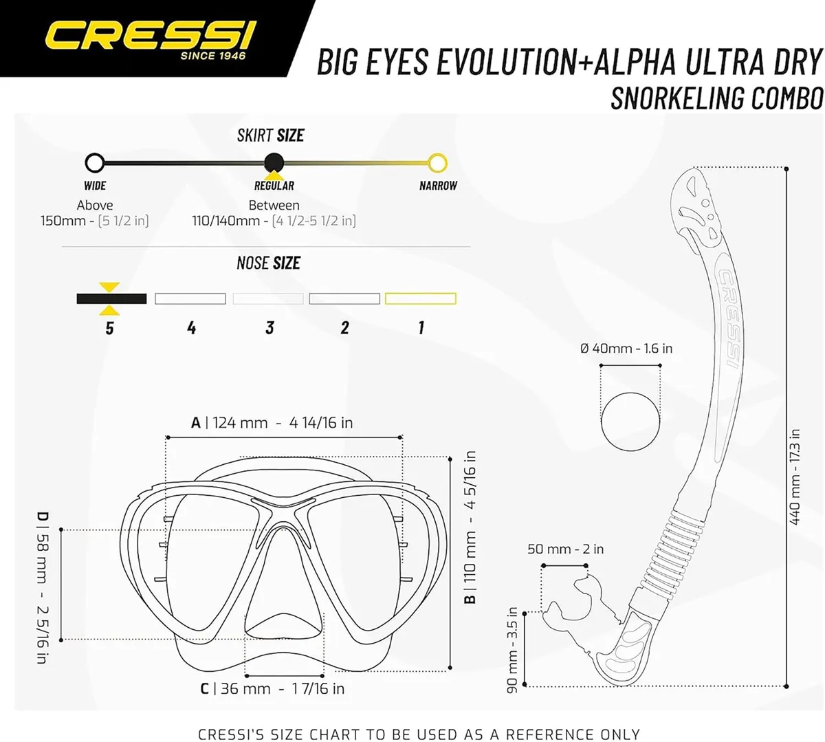 Cressi Big Eyes Evolution + Alpha Ultra Dry, mask & snorkel sets – view 5