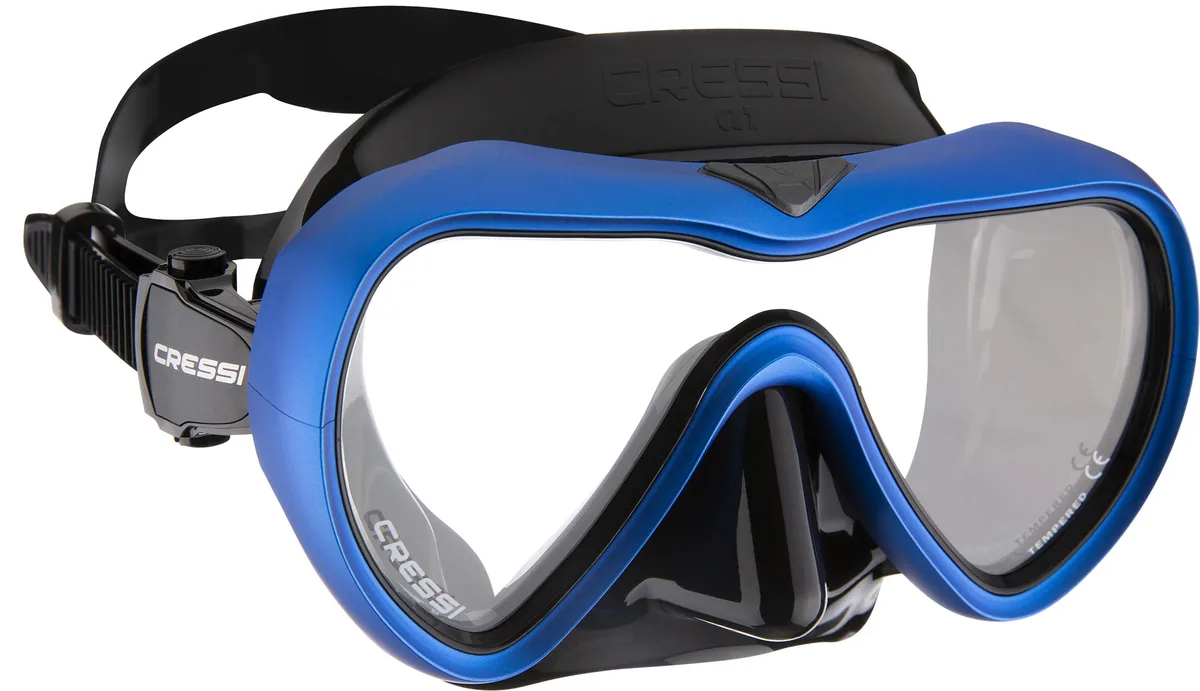 Cressi A1 (black/blue - clear lens), Tauchmasken