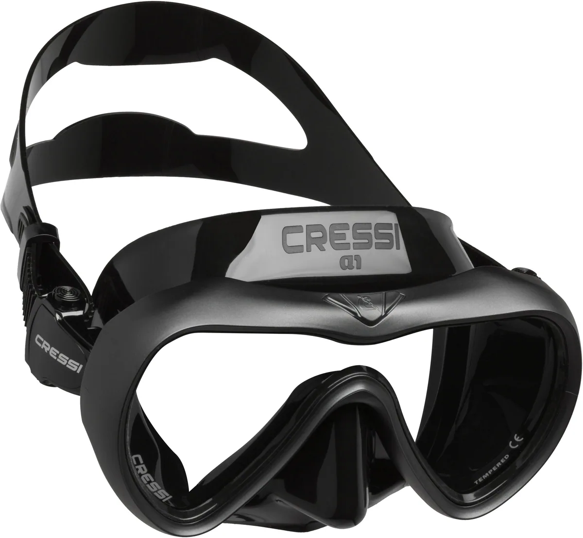 Cressi A1 (black/graphite - clear lens), Tauchmasken