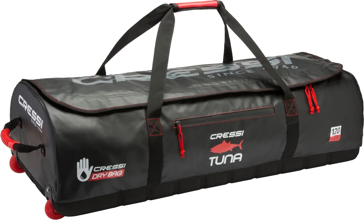 Cressi Tuna Dry Wheeled Bag (black/red), bolsas y transporte