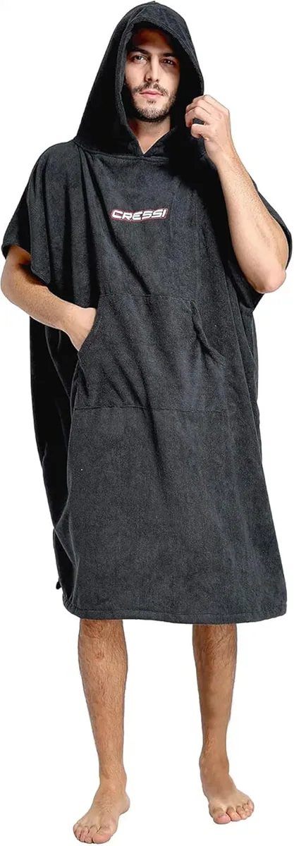 Cressi Poncho Robe (black) [L/XL - 92x118 cm), Taschen & Transport