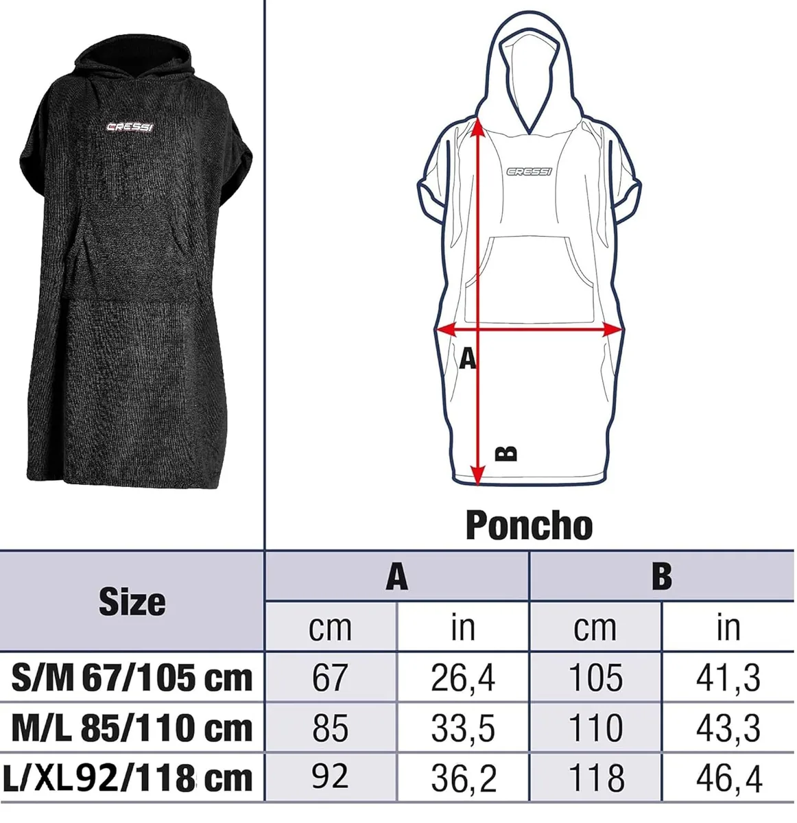 Cressi Poncho Robe (black) [L/XL - 92x118 cm), sacs & transport – vue 5