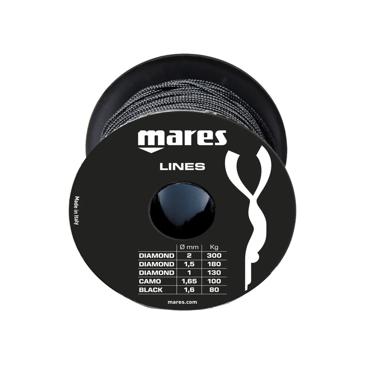 Mares LINE BLACK 1,6mm 50 Meter, Bojen & Aufstiegsleinen