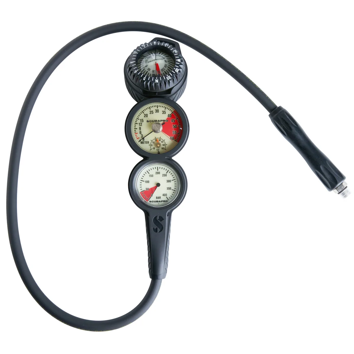 Scubapro 3G Analog, Tiefenmesser + Manometer + Kompass FS-2, Metall, Kompass