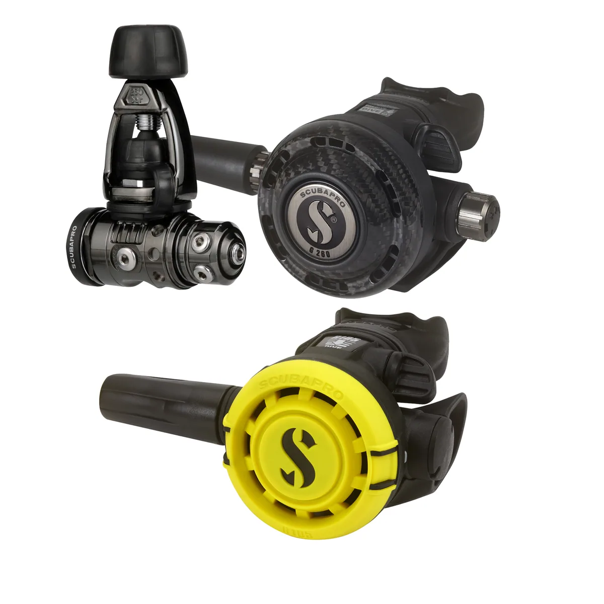 Scubapro MK19 Evo Black Tech / G260 Carbon Black Tech / R105 Octopus, Oktopus