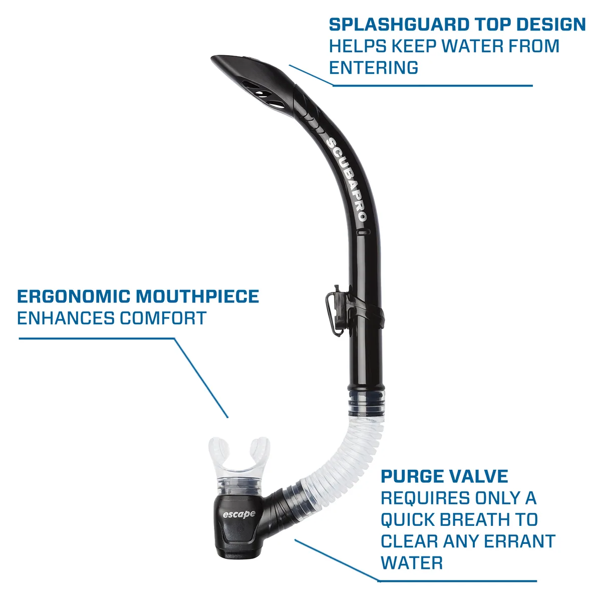 Scubapro Escape Schnorchel, Flaschenventile