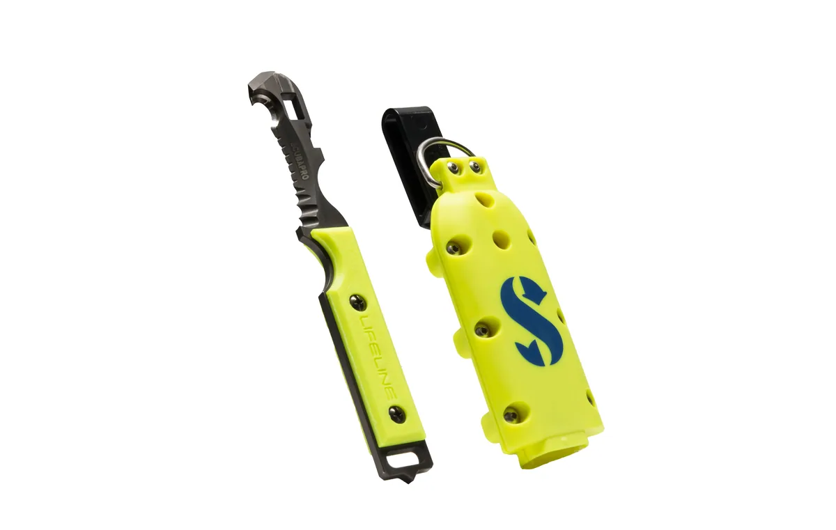 Scubapro Jawz Ti Schwarz und Gelb, Tauchermesser & Cutter