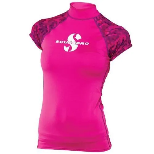 Scubapro UPF 50 Rashguard Kurzarm Damen, Flamingo, XS, Kurzarm