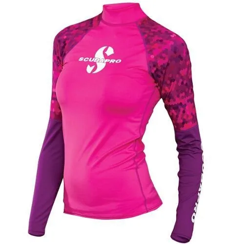 Scubapro UPF 50 Rashguard Langarm Damen, Flamingo, XS, Langarm