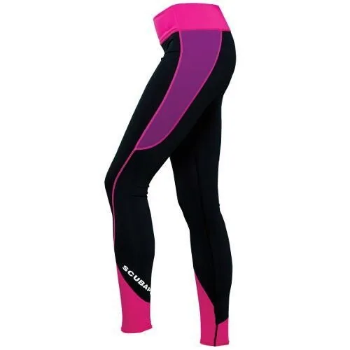 Scubapro UPF 80 T-Flex Legging Damen, Schwarz/Lila/rosa (Juwel), XS, Rashguards & UV-Schutz
